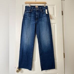 NWT MOTHER The Mid Rise Rambler Zip Ankle Fray Jeans in Taking Chances 27